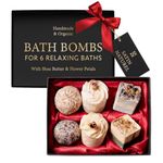 Christmas Gifts for Women 6X Organic Handmade Bath Bombs with Natural Essential Oil - Gifts for Her - Christmas Gifts for Girls - Bath Bombs for Girls Women Gifts Gift Box by Satin Naturel