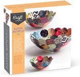 Craft Crush Paper Bowls Craft Kit - Creates 3 DIY Decorative Bowls Easy-to-Make Colorful Bowls for Small Items, Desk Organization - Includes Glue & Foam Applicator - Paper Craft Kit for Ages 13 & up