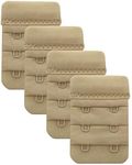 Tamlien Bra Extender 2 Hooks,Soft and Comfortable Bra Strap Extender - 4 pcs Pack (Beige)