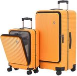 TydeCKare 2 Pieces 20/29 39 * 20 * 55cm & 40 * 37 * 77cm Aluminum Luggage Set, 360°Universal Wheels, Lightweight Hardshell ABS+PC Suitcase with TSA Lock, Orange