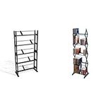 Atlantic Element Media Storage Rack - Holds up to 230 CDs or 150 DVDs & Metal Design with Wide Feet for Greater Stability, PN35535601 in Espresso & 64835195 Mitsu 5 Tier Rack 130 CD Mm Blk