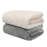 SLSON 2 Pack Pet Blankets for Puppies, Washable Dog Blankets for Small Dogs Pet Throw Blanke for Bed Covers, Couch, Sofa, Crate, Warm Soft Cat Blankets for Indoor Cats (Grey and White)