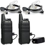 Retevis RT22 Walkie Talkie Long Range Rechargeable 16 Channel FRS Mini Hands-free Two Way Radio with Headsets(1 Pair)