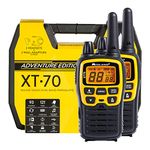Midland C1180.01 XT70 Adventure - Dual Band Radio Professional Quick Charge Walkie Talkies - Yellow - 69 LPD and 24 PMR446, 12 km radius, 38 Tones and 83 Codes - Set of 2 Transceivers with Case