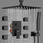 Black Shower Jets System in Wall, S