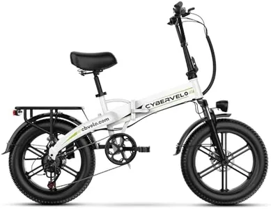 1000W Folding Electric Bike, 48V 20.8AH Large Removable Battery E-Bike, 30+MPH, 80 Miles Max Range, 20" Fat Tire Electric Bike for Adults, Adult Electric Bicycles Commute E-Bikes For Women/Men(white)