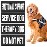 cobee Service Dog Patches, 4 Pcs Reflective Embroidered Dog Vest Patches with Hook & Loop Dog Harness Patches Do Not Pet Training Dog Patches Emotional Therapy Tactical Dog Vest Patches(3.5 x 1.5inch)