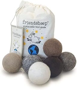 Friendsheep Eco Wool Pet Toy Ball - Cat, Ferret, Small Dog - Fair Trade, Handmade in Nepal, Eco-Friendly - 100% Wool, 6-Pack (Balls x6, Earth Tones)