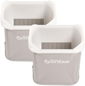 Cat Litter Sifter - SiftEase Sifting Litter Box Cleaner, Large Litter Box Sifter with Bin for Fast & Easy Scoop Free Cleaning and Longer Lasting Litter (2 Pack)