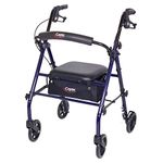 Carex Steel Rollator Walker with Seat and Wheels, Includes Back Support, Rolling Walker For Seniors and Those Needing Assistance Walking, Locking Handbrakes, Supports 350lbs, Foldable