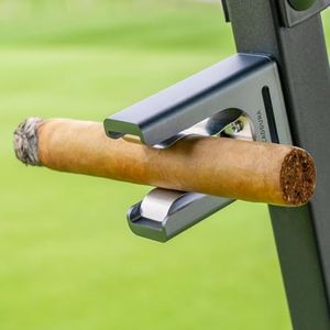 Caddura Magnetic Cigar Holder - Ultimate Golf Accessory for Cigar Lovers, Sturdy Aluminum Alloy & Stainless Steel, Fits Golf Carts, Beach Chairs, Fishing Rods - Secure Magnetic Grip, Hook & Loop Strap