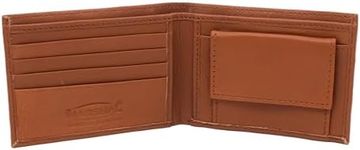 Marshal Soft Leather Kids Slim Thin Coin Pouch Bifold Wallet, Tan, S, Bifold Wallet