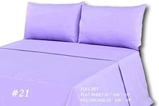 Tache Cotton Purple Flat Bed Sheet Only 3 Piece Solid Top Lavender Breathable Fade Resistant, California King