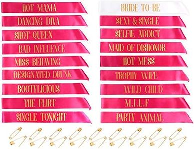 STAY GENT 18 Bandas Despedida Soltera Novia a ser Sash and Bride Tribe Fajas - Decoración de Fiesta de Gallina Noche Despedida de Soltero Noches de Gallina Equipo de Novias, Rosa y Blanco