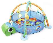 R for Rabbit First Play Turtle Face Baby Play gym Tent for Babies, Activity Play gym for Baby with Soft Hanging Baby Toys, Baby Bedding for Newborn, Baby Play Gym Play Mat ,for 2+ Months (Multicolor)