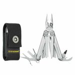 Leatherman Wave Plus Stainless Steel Full Size Multitool | Closed Length: 10 cm | 18 in 1 Functional Tools with Nylon Sheath | Weight: 241 g, Width: 3.05 cm 25 Years Warranty | Outdoor