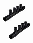 (Pack of 2) EFIELD 4 outlets Open Pex-A Expansion Poly PPSU Manifold 3/4 Trunk, 1/2" Port (4 outlets), ASTM F1960, Lead Free