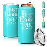 SANDJEST Best Nana Ever Can Cooler - 4-in-1 Design Grandma Tumbler Cup Gift - 12oz Stainless Steel Can Coozie Mug Christmas, Birthday, Mother's Day Gifts for Grandmas, Gigi, Mama from Grandchildren