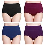 wirarpa Ladies Knickers Cotton Full Briefs High Waisted Underwear Panties for Women Multipack Size L