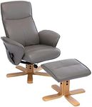 Morris Living The Alexandria Swivel Recliner Chair with Heat & Massage - Grey Faux Leather