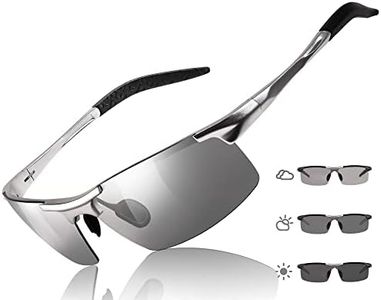 TJUTR Mens Photochromic Sunglasses Day & Night Driving Z87 Sun Glasses Polarized UV400 Protection Safety Glasses
