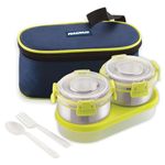 Magnus Avanza 3 Stainless Steel Lunch Box Set | 1050ml | Leakproof Tiffin with Bag | Ideal for Office, School, Men, Women, Kids| Air-Tight Food Carrier