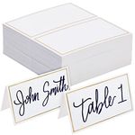 100 Pack Wedding Place Cards for Table Setting, Blank Table Name Cards, Gold Place Cards for Birthday, Banquet, Events, Reserved Seating