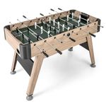 GYMAX Football Table, 137x68cm Freestanding Foosball Table with 26 Football Players, 2 Footballs & Ergonomic Handle, 54 Inches Wooden Soccer Game for Kids Adults Game Room, Office, Party