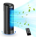 Grelife 13" Bladeless Tower Fan with 70° Oscillation, 3 Speeds, 4 Wind Modes, Touch Control & Remote, 12-Hour Timer, Compact Cooling Fan for Home Office Bedroom