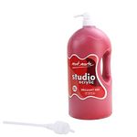 Mont Marte Discovery School Acrylic, Brilliant Red, 1/2 Gallon (2 Liter). Ideal for Students and Artists. Excellent Coverage and Fast Drying. Pump Lid Included.