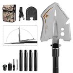 Zune Lotoo Survival Shovel Multitool, 18 in 1 Military Folding Camping Shovel, Foldable Shovel Tactical Spade for Hiking Backpack Car Entrenching Emergency Gear Camping Tools Survival Kits