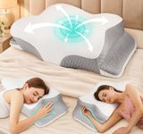 Hydomi Orthopaedic Cervical Pillow for Neck and Shoulder Pain Relief, Memory Foam Neck Support Pillow for Side, Back &Stomach Sleepers, Ergonomic Contour Bed Pillow with Armrest Design, Washable Cover