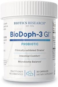 BIOTICS Research BioDoph-3 GI Targeted Intensive GI Probiotic Capsules. Clinically Validated Multi-Species Formula. Gut Health, Immune Support, Dairy Free