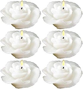 Biedermann & Sons Rose-Shaped Floating Candles in White, Pack of 12