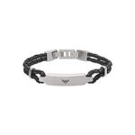 Emporio Armani Bracelet for Men , Inner Lenght: 185mm, Size ID: 40x5mm Silver Stainless Steel Bracelet, EGS2719040