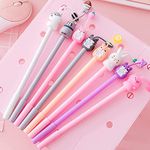 Cartoon Animal Pens, Kawaii School Supplies Pens Cute Cartoon Gel Ink Pens Boys Girls Cute Pens Suitable for Writing, Gifts for Children and Teachers, Black Refill 0.5mm(16 Pcs)