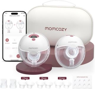 Momcozy M5 Wearable Smart Breast Pump, APP-Controlled, 24mm, 2-Pack, Cozy Red