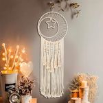 Nice Dream Macrame Dream Catcher Large Dream Catchers for Bedroom Boho Wall Hanging Decor with Tassels Home Decoration Star Moon