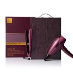 ghd Deluxe Helios Hair Dryer and Chronos Flat Iron Gift Set, Professional HD Motion-Responsive Technology, Ceramic Plates, Cherry Chic, Includes Luxury Vanity Case,