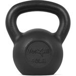 Yes4All Solid Cast Iron Kettlebell Weights Set – Great for Full Body Workout and Strength Training – Kettlebell 40 lbs (Black)