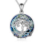 ONEFINITY Tree of Life Necklace for Mother's Day Gifts 925 Sterling Silver Crystal Tree of Life Pendant Necklace Tree of Life Jewelry for Mother and Women Gifts, Sterling Silver, Crystal