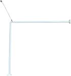 Wall Mounted Adjustable L-Shaped Corner Bathtub Curtain Rod 37" to 71"L - Width 31.5" White