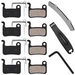 PACYTION 4 Pairs Bike Brake Pads with 3 Installation Tools, Compatible for Shimano Brake Pads Deore XT SLX Hone Alfine Saint LX M596 M595 XTR M975 M966 M965 Disc Brake MTB Bicycle Brake Pads