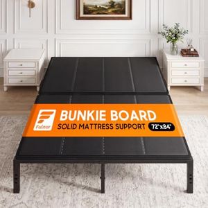 Fulnor California King Bunkie Board (72" x 84") – Under Mattress Support, Anti-Sag, Noise-Reducing, Breathable Bed Board, Stable Structure, Low Profile Design, Black