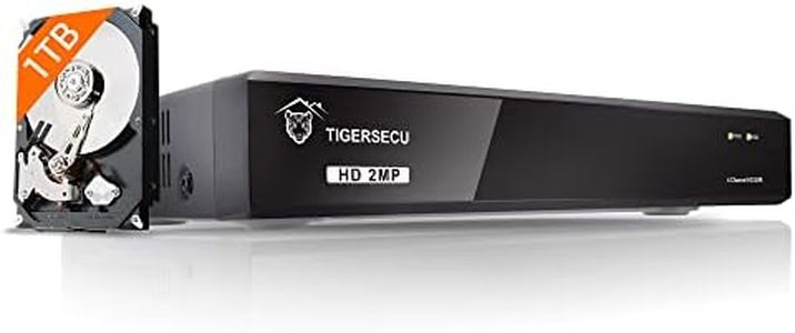 TIGERSECU Super HD 1080P 4-Channel Hybrid 5-in-1 DVR Security Recorder with 1TB Hard Drive, for up to 5MP(TVI/AHD/CVI/Analog and IP Cameras (Cameras Not Included)