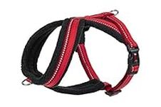 Company of Animals HALTI Comfy Harness, Lightweight, Fleece-Lined, Reflective & Adjustable Dog Harness, Front & Back Ring for a Dog Lead, Size Small, Red