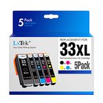 LxTek 33XL Compatible Replacement for Epson 33 XL Ink Cartridges for Epson Expression Premium XP-640 XP-530 XP-900 XP-540 XP-7100 XP-830 XP-630 XP-645 (5 Pack)