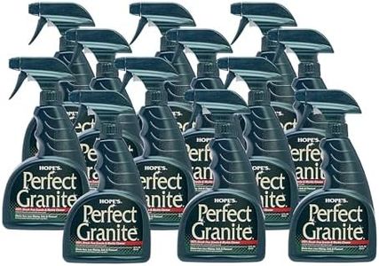 HOPE'S Perfect Granite & Marble Countertop Cleaner, Stain Remover and Polish, Streak-Free, Ammonia-Free, 22 Ounce, 12 Pack