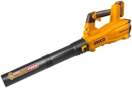 INGCO Soffiatore per foglie senza spazzole da 20 V (solo corpo), senza fili, velocità massima dell'aria 144 km/h, 18500 giri/min, per la cura del prato, spolverare le erbacce, pulizia CABLI20428