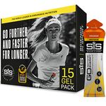 Science In Sport GO Isotonic Energy Gels, Running Gels with 22g Carbohydrates, Low Sugar, Orange Flavour, 60ml Per Serving (15 Pack)